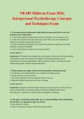 NR 605 Midterm Exam 2026&vert; Interpersonal Psychotherapy Concepts and Techniques Exam