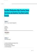 Certified Medication Aide Practice Exam Questions and Answers Top Rated Latest Version