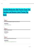 Certified Medication Aide Practice Exam Test Questions and Answers Latest Version Top Rated 