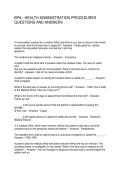 BPA - HEALTH ADMINISTRATION PROCEDURES QUESTIONS AND ANSWERS