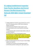 SC Lodging Establishment Inspection &NewLine;Exam Practice Questions And Correct &NewLine;Answers &lpar;Verified Answers&rpar; Plus &NewLine;Rationale 2026 Q&A&vert; Instant Download &NewLine;Pdf