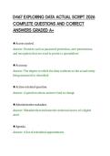D467 EXPLORING DATA ACTUAL SCRIPT 2026&NewLine;COMPLETE QUESTIONS AND CORRECT&NewLine;ANSWERS GRADED A&plus;&NewLine;