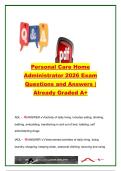 Personal Care Home Administrator &lpar;PCHA&rpar; Exam 2026 &ndash; 150&plus; Questions & Answers on Resident Rights&comma; Regulations&comma; Dementia Care&comma; HIPAA&comma; OBRA&comma; Financial Management & Personal Care Home Administration
