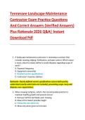 Tennessee Landscape Maintenance &NewLine;Contractor Exam Practice Questions &NewLine;And Correct Answers &lpar;Verified Answers&rpar; &NewLine;Plus Rationale 2026 Q&A&vert; Instant &NewLine;Download Pdf 