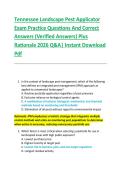 Tennessee Landscape Pest Applicator &NewLine;Exam Practice Questions And Correct &NewLine;Answers &lpar;Verified Answers&rpar; Plus &NewLine;Rationale 2026 Q&A&vert; Instant Download &NewLine;Pdf 