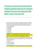 Tennessee Livestock Pest Control Exam &NewLine;Practice Questions And Correct Answers &NewLine;&lpar;Verified Answers&rpar; Plus Rationale 2026 &NewLine;Q&A&vert; Instant Download Pdf  