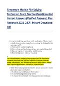 Tennessee Marine Pile Driving &NewLine;Technician Exam Practice Questions And &NewLine;Correct Answers &lpar;Verified Answers&rpar; Plus &NewLine;Rationale 2026 Q&A&vert; Instant Download &NewLine;Pdf 