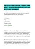 DANC 2325 HESI NURSING VERSION EXAM&NewLine;SCRIPT 2026 TEST PAPER QUESTIONS AND&NewLine;SOLUTIONS GRADED A&plus;
