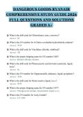 DANGEROUS GOODS RYANAIR&NewLine;COMPREHENSIVE STUDY GUIDE 2026&NewLine;FULL QUESTIONS AND SOLUTIONS&NewLine;GRADED A&plus;