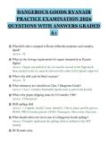 DANGEROUS GOODS RYANAIR&NewLine;PRACTICE EXAMINATION 2026&NewLine;QUESTIONS WITH ANSWERS GRADED&NewLine;A&plus;