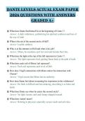 DANTE LEVELS ACTUAL EXAM PAPER&NewLine;2026 QUESTIONS WITH ANSWERS&NewLine;GRADED A&plus;&NewLine;