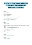 DANTE LEVELS FINAL TEST 2026&NewLine;QUESTIONS WITH CORRECT&NewLine;ANSWERS GRADED A&plus;