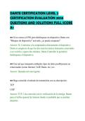 DANTE CERTIFICATION LEVEL 2&NewLine;CERTIFICATION EVALUATION 2026&NewLine;QUESTIONS AND SOLUTIONS FULL SCORE&NewLine;A&plus;