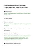 DASLE MN EXAM 2 2026 ETHICS AND&NewLine;COMPLIANCE DRILL PACK ANSWER SHEET