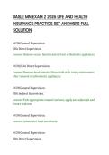 DASLE MN EXAM 2 2026 LIFE AND HEALTH&NewLine;INSURANCE PRACTICE SET ANSWERS FULL&NewLine;SOLUTION&NewLine;