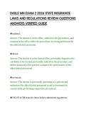 DASLE MN EXAM 2 2026 STATE INSURANCE&NewLine;LAWS AND REGULATIONS REVIEW QUESTIONS&NewLine;ANSWERS VERIFIED GUIDE