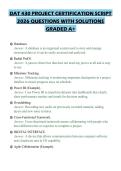 DAT 430 PROJECT CERTIFICATION SCRIPT&NewLine;2026 QUESTIONS WITH SOLUTIONS&NewLine;GRADED A&plus;