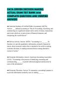 DATA-DRIVEN DECISION MAKING&NewLine;ACTUAL EXAM TEST BANK 2026&NewLine;COMPLETE QUESTIONS AND VERIFIED&NewLine;ANSWERS