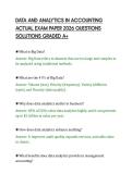 DATA AND ANALYTICS IN ACCOUNTING&NewLine;ACTUAL EXAM PAPER 2026 QUESTIONS&NewLine;SOLUTIONS GRADED A&plus;&NewLine;