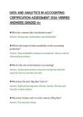 DATA AND ANALYTICS IN ACCOUNTING&NewLine;CERTIFICATION ASSESSMENT 2026 VERIFIED&NewLine;ANSWERS GRADED A