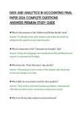 DATA AND ANALYTICS IN ACCOUNTING FINAL&NewLine;PAPER 2026 COMPLETE QUESTIONS&NewLine;ANSWERS PREMIUM STUDY GUIDE&NewLine;