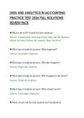 DATA AND ANALYTICS IN ACCOUNTING&NewLine;PRACTICE TEST 2026 FULL SOLUTIONS&NewLine;REVIEW PACK&NewLine;