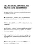 DATA MANAGEMENT FOUNDATIONS 2026&NewLine;PRACTICE SOLVED CONCEPT REVIEW&NewLine;