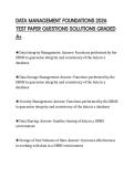 DATA MANAGEMENT FOUNDATIONS 2026&NewLine;TEST PAPER QUESTIONS SOLUTIONS GRADED&NewLine;A&plus;