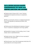 DATA-DRIVEN DECISION MAKING&NewLine;COMPREHENSIVE TEST BANK 2026&NewLine;VERIFIED QUESTIONS AND ANSWERS&NewLine;