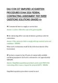 DAU CON 237 SIMPLIFIED ACQUISITION&NewLine;PROCEDURES EXAM 2026 FEDERAL&NewLine;CONTRACTING ASSESSMENT TEST PAPER&NewLine;QUESTIONS SOLUTIONS GRADED A&plus;