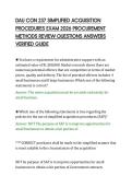 DAU CON 237 SIMPLIFIED ACQUISITION&NewLine;PROCEDURES EXAM 2026 PROCUREMENT&NewLine;METHODS REVIEW QUESTIONS ANSWERS&NewLine;VERIFIED GUIDE&NewLine;