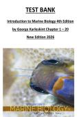TEST BANK for&NewLine;Introduction to Marine Biology 4th Edition&NewLine;by George Karleskint Chapter 1 &ndash; 20&NewLine;New Edition 2026