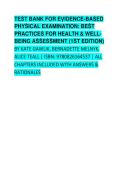 Evidence-Based Physical Examination 1st Edition Test Bank &vert; Complete Chapters with Answers & Rationales