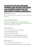 DAVIS ADVANTAGE FOR BASIC&NewLine;NURSING 3RD EDITION TEST BANK&NewLine;2026 NURSING SCRIPT SOLVED&NewLine;QUESTIONS VERIFIED ANSWERS A&plus;