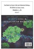Test Bank for Karp&rsquo;s Cell and Molecular Biology&comma; 9th Edition by Karp&comma; Iwasa &NewLine;Chapters 1 - 18 &NewLine;2026&sol;27 &NewLine;