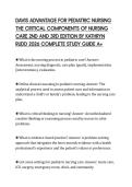 DAVIS ADVANTAGE FOR PEDIATRIC NURSING&NewLine;THE CRITICAL COMPONENTS OF NURSING&NewLine;CARE 2ND AND 3RD EDITION BY KATHRYN&NewLine;RUDD 2026 COMPLETE STUDY GUIDE A&plus;