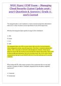  WGU D320&sol; CCSP Exam &ndash; Managing &NewLine;Cloud Security &lpar;Latest Update 2026 &sol; &NewLine;2027&rpar; Questions & Answers &vert; Grade A &vert; &NewLine;100&percnt; Correct 