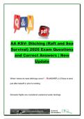 AA KSV Ditching &lpar;Raft and Sea Survival&rpar; Exam Questions and Answers &lpar;24 Questions&rpar; &vert; Water Landing Procedures&comma; Sea Survival Principles&comma; Liferaft Operations & Emergency Evacuation &vert; American Airlines Flight Attendant Training 2026