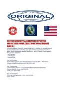 M100 COMMUNITY ASSOCIATION UPDATED EXAMS TEST PAPER QUESTIONS AND ANSWERS