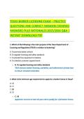 TEXAS BARBER LICENSING EXAM &ndash; PRACTICE &NewLine;QUESTIONS AND CORRECT ANSWERS &lpar;VERIFIED &NewLine;ANSWERS&rpar; PLUS RATIONALES 2025&sol;2026 Q&A &vert; &NewLine;INSTANT DOWNLOAD PDF 