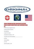 TEXAS PROMULGATED CONTRACTS ACTUAL FINAL EXAMS QUESTIONS AND ANSWERS SURE A&NewLine;
