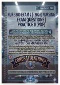 NUR 3300 Exam 2 &vert; &lpar;2026&rpar; Nursing Exam &NewLine;Questions &vert; Practice II &lpar;PDF&rpar;