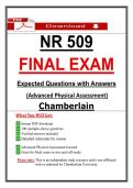 NR 509 Final Exam &ndash; Advanced Physical Assessment &ndash; &lpar;2026&rpar; Actual Questions & Answers &lpar;Chamberlain&rpar;
