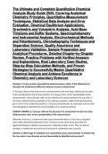 The Ultimate and Complete Quantitative Chemical Analysis Study Guide 2025&comma; Covering Analytical Chemistry Principles&comma; Quantitative Measurement Techniques&comma; Statistical Data Analysis and Error Evaluation&comma; Chemical Equilibrium Applications&comma; Gravimetric and Vo