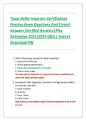Texas Boiler Inspector Certification &NewLine;Practice Exam Questions And Correct &NewLine;Answers &lpar;Verified Answers&rpar; Plus &NewLine;Rationales 2025&vert;2026 Q&A &vert; Instant &NewLine;Download Pdf 