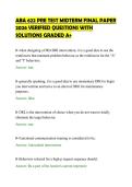 ABA 622 PRE TEST MIDTERM FINAL PAPER &NewLine;2026 VERIFIED QUESTIONS WITH &NewLine;SOLUTIONS GRADED A&plus; 