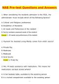 ULTIMATE BUNDLE DEALS 2026 NAB ACTUAL EXAMS & TESTS NAB Pre-Test&comma; NAB Study Guide Questions Exam&comma; NAB NHA Exam Questions Exam&comma; NAB RCAL EXAM Actual Newest 2026 Questions and Correct Answers &lpar;Latest 2026 &sol; 2027 Update&rpar; Graded A&plus; Verified by Experts