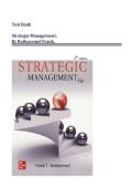 TEST BANK For Strategic Management&comma; 6th Edition 2026 By Rothaermel Frank&comma; Verified Chapters 1 - 12&comma; Complete Newest Version