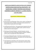 AMERICAN FARRIER&rsquo;S ASSOCIATION &lpar;AFA&rpar; FARRIER &NewLine;CERTIFICATION EXAM &vert;&vert;ACTUAL EXAM WITH  150 &NewLine;QUESTIONS- CORRECT VERIFIED AND DETAILED &NewLine;ANSWERS &vert;ALREADY GRADED A&plus; &vert;&vert; LATEST UPDATE &NewLine;JUST RELEASED