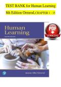 TEST BANK for Human Learning &NewLine;8th Edition Ormrod&comma;CHAPTER 1 - 15